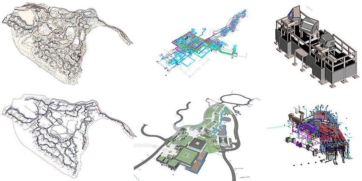 AIM United infrastructure BIM sheets for Amaala: masterplan networks, utility routes and a 3D plant model